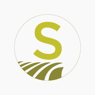 S harfi üzerinde tarım ve tarım logosu Pastane, Ekmek, Kek, Kafe, Pasta Sembolü
