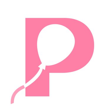 Çocuk Logosu Tasarımı İçin P Balonu Sembolü