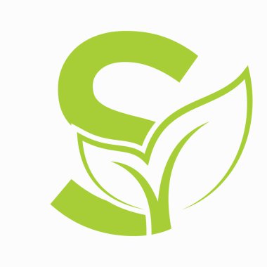 Çevreye Dost ve Organik Sembol Vektör Şablonu için S Konsolu Konsepti