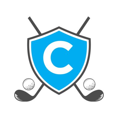 Monogram C Golf Kulübü Logosu Tasarımı, Birlik ve Golf Sembol Şablonu