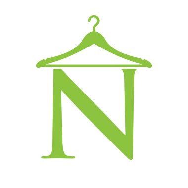 Temizlik Servisi ve Temizlik Şirketi Şablonu için Hangar Sembollü Harf N Çamaşır Logosu Konsepti