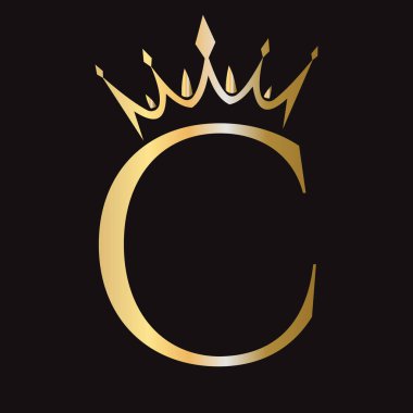 Moda ve Güzellik Sembol Şablonu C Crown Logosu