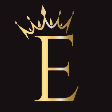 Moda ve Güzellik Sembol Şablonu E Crown Logosu