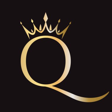 Moda ve Güzellik Sembol Şablonu Q Crown Logosu