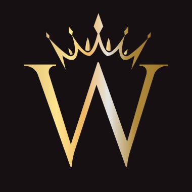 Moda ve Güzellik Sembol Şablonu için W Crown Logosu