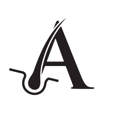 İlk Mektup Bir Saç Tedavi Logosu, Saç Nakli Logosu Tasarımı