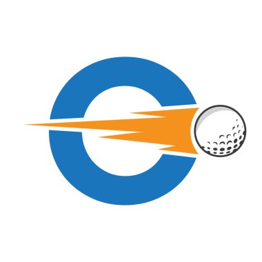 Hız Simgesi ile O Golf Logosu İlk Tasarımı. Hokey Spor Akademisi İşareti, Kulüp Sembolü