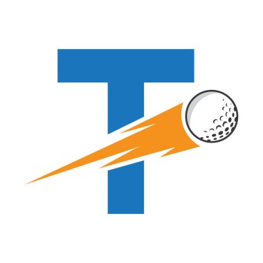 Speed Icon ile T Golf Logosu Baş Tasarımı. Hokey Spor Akademisi İşareti, Kulüp Sembolü