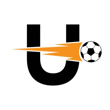 Hız Sembollü Futbol Logosu Tasarımı. Akademi ve Kulüp İşareti İçin Futbol Logosu