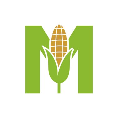 Tarım Logosu M harfi üzerinde Tarım Logosu Şablonu için Mısır Sembolü
