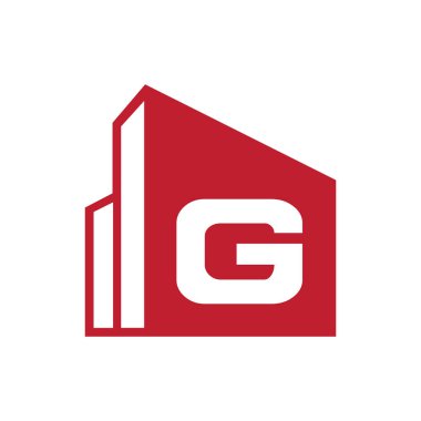 İlk Harf G Gayrimenkul Logosu Şehir Binası Sembol Vektörü Şablonu