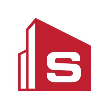 S Harfi Gayrimenkul Logosu Şehir Binası Sembol Vektörü Şablonu