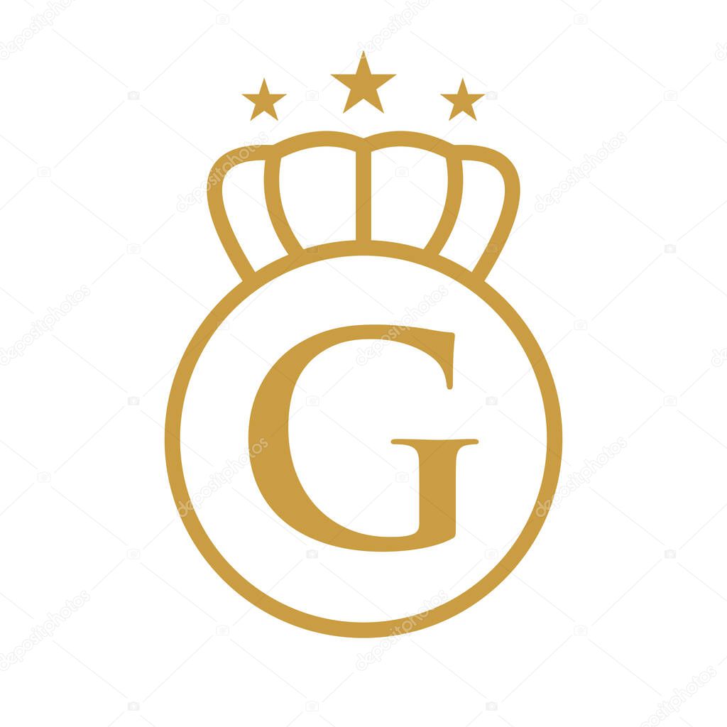 Letter G Crown Logo Concept For Fashion and Beauty Symbol Vector Template