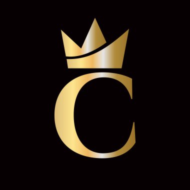 Moda ve Güzellik Sembol Şablonu için C Crown Baş Harfi Logosu