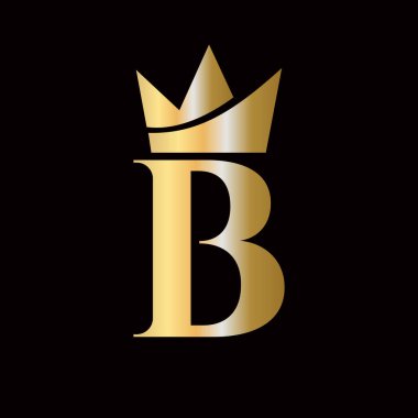 Moda ve Güzellik Sembol Şablonu için B harfli Crown Logosu