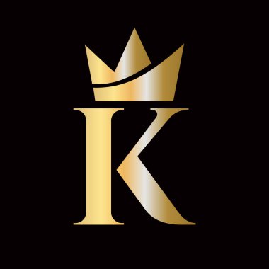Moda ve Güzellik Sembol Şablonu için K Crown Baş Harfi Logosu