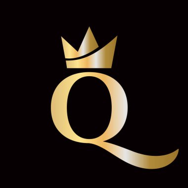 Moda ve Güzellik Sembol Şablonu için Q Crown Baş Harfi Logosu