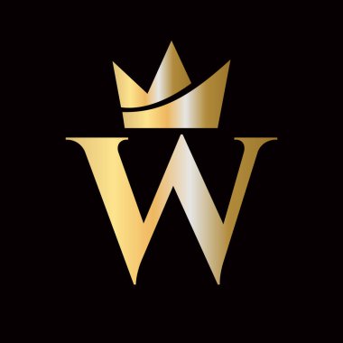 Moda ve Güzellik Sembol Şablonu için W harfli Crown Logosu