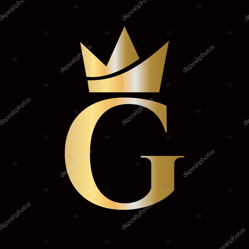 Initial Letter G Crown Logo Concept For Fashion and Beauty Symbol Vector Template