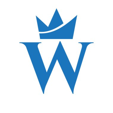 Moda, Kral, Kraliyet, Mücevher, Kraliçe, İmparator Sembol Vektör Şablonu için W Crown Logosu Tasarımı