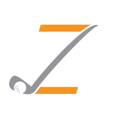 Hokey Çubuğu Sembol Vektör Şablonu ile İlk Z Harfi Hokey Logosu Kavramı