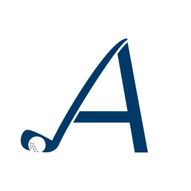 Hokey Çubuğu Sembol Şablonu ile Hokey Logosu İlk Harfi