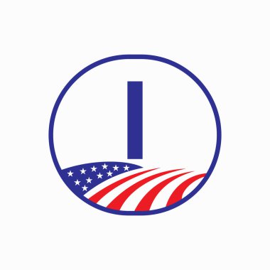 ABD Tarım Logosu Tasarımı. Çiftçilik Sembol Vektör Şablonu