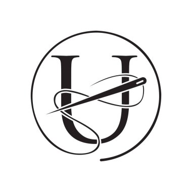 İlk Harf U Terzi Logosu, Kumaş ve İp Logosu Giysi, Nakış, Tekstil, Moda, Kumaş, Kumaş İşareti