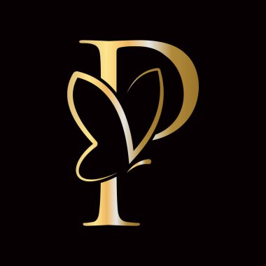 P Kelebeği Logo Tasarımı Moda, Kozmetik ve Güzellik Sembolü