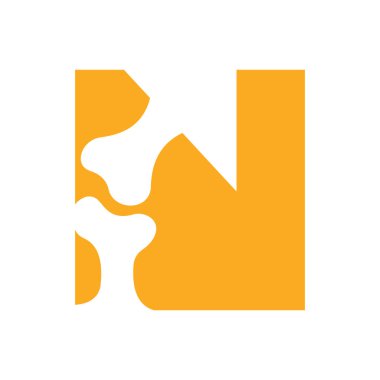 İlk harf N Ortopedik Sağlık Logosu Tasarım Vektörü Şablonu