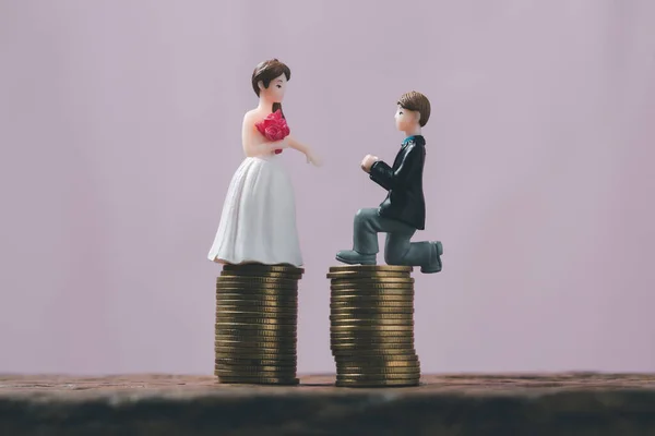 Экономия Денег Свадьбу Планирование Свадебной Концепции Устойчивая Финансовая Цель Семейной — стоковое фото