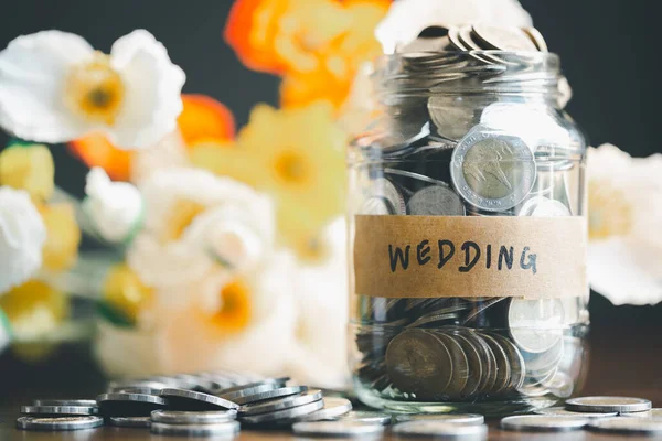 Αποθηκεύστε Χρήματα Για Γάμο Και Σχεδιασμό Έννοια Του Γάμου Αειφόρος — Φωτογραφία Αρχείου