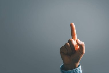 Woman person hands on dark empty for business or technology background.