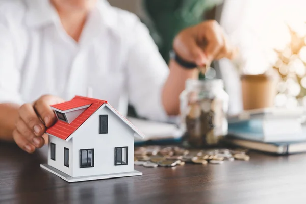 Besparen Investering Huis Met Lening Financiering Geld Business Concept Investment — Stockfoto