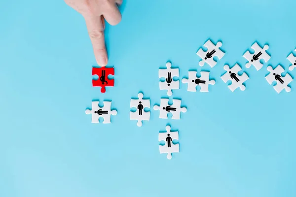 Personalmanagement Und Rekrutierungsgeschäft Bilden Ein Teamkonzept Bild Von Tangram Puzzlebausteinen — Stockfoto