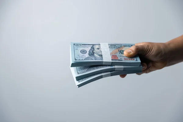 Χαρτονόμισμα Των 100 Δολαρίων Είναι Μεγαλύτερη Τράπεζα Χαρτονομισμάτων Οικονομική Επενδυτική — Φωτογραφία Αρχείου
