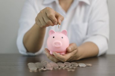 Yatırımcı konsepti umudu, profesyonel yatırım planlama, iş ve finans konseptinin karlılığının artması. Bozuk paralar ve hesap makineleri, mali muhasebe kavramları ve tasarruf.