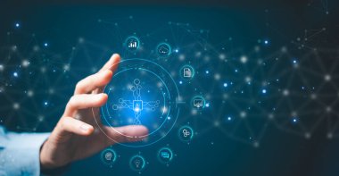 Ai, yapay zeka konsepti analitik, otomasyon ve otonom beyin. büyük veri yönetimi, bilgisayar bağlantısı istihbarat teknolojisi, ChatGPT, Otomatik GPT