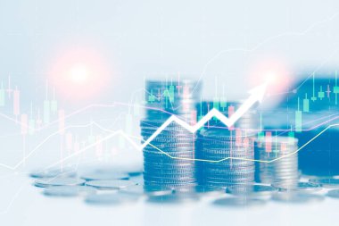 Finans, işletme ve şamdan grafikleri finansal yatırım kavramı için uygun. Ekonomi eğilimleri iş ideali için arka plan. Soyut finans geçmişi. Mali tablo.