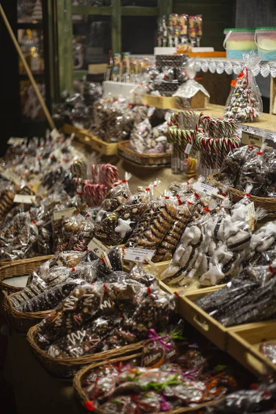 delicious food at the Christmas market, cookies and gingerbread