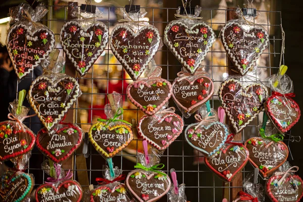 delicious food at the Christmas market, cookies and gingerbread
