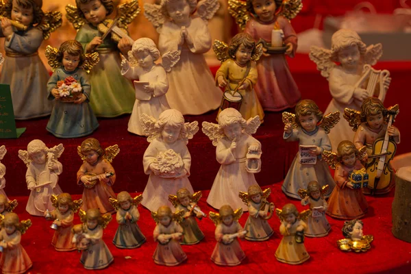 Decorations for Christmas holiday. Angels and other toys