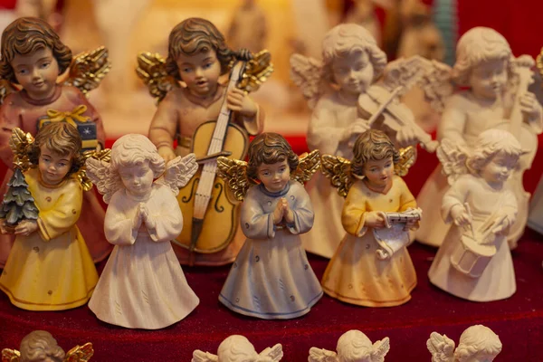 Decorations for Christmas holiday. Angels and other toys