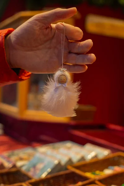 Decorations for Christmas holiday. Angels and other toys