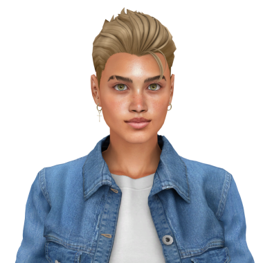 Şık giyinmiş, kısa saçlı, ikili olmayan güzel bir kadın.