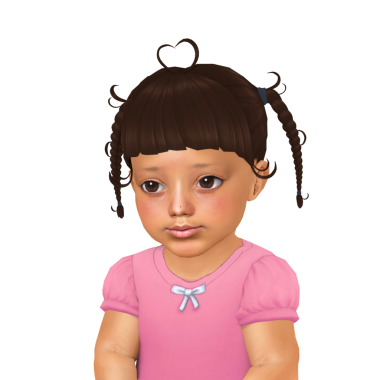 Komik örgüleri olan, pembe elbisesi olan, izole edilmiş portresi olan küçük şirin bir kız.