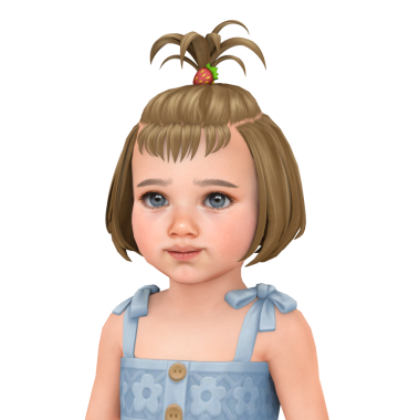 Sarışın, at kuyruklu, mavi gözlü, mavi yazlık elbise giyen, izole edilmiş bir portresi olan sevimli, güzel bir bebek.