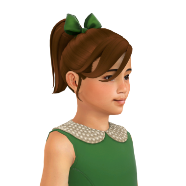 Güzel, at kuyruklu, elbise giyen, izole edilmiş bir kız.