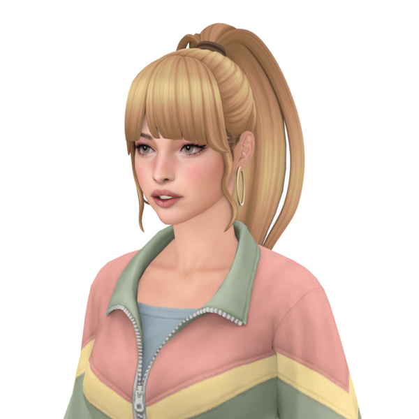 Şık, sarışın, atkuyruklu, spor takım elbiseli, izole edilmiş portresi olan güzel bir kadın.