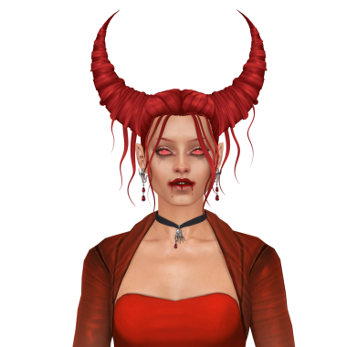 Güzel, karanlık, gotik bir kadın, boynuzlu bir cadı, boğazlı bir şeytan vampir, izole edilmiş bir portre,